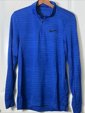 Nike Men's Blue Lightweight Half-Zip Shirt Jacket